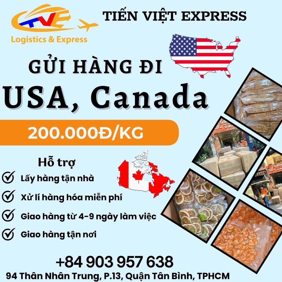 Gửi hàng đi USA, Canada - Tiến Việt Express